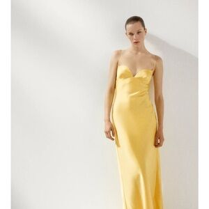 Zara Yellow Strapless Dress